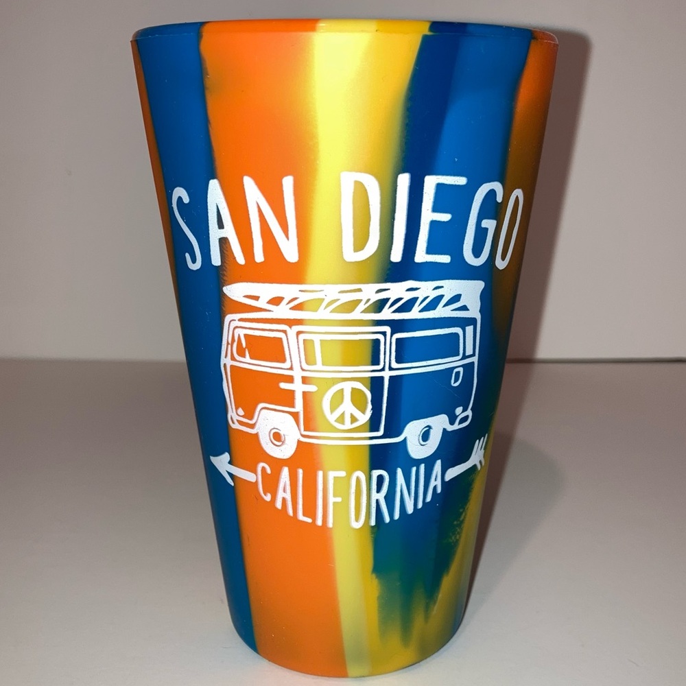 Silipint San Diego California Tie Dye Silicone Limited Edition Retro Special Cup